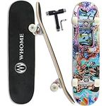 WHOME Skateboards for Adults/Kids Teens/Girl Beginner/Boy - 31"x8" Pro Standard Skateboard Complete 8-ply Alpine Maple Deck ABEC-9 Bearings with T-Tool