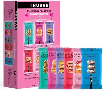 TRUBAR Vegan Protein Bars, 12 Count Founder Favorites Variety Pack, (2 Each – OOCD, DAD, SFPB, PBJ, SSGC & CoCo), Gluten Free, Plant Based, Dairy Free, High Fiber, Healthy On-the-Go Snack Bars