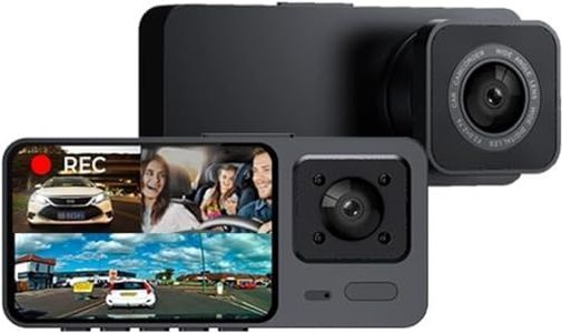 Smars 2" HD Video Car DVR Camera Car Video Recorder 3 in 1 FHD 1080P Dash Camera Rear View Camera with Rear View Night Vision Driving Recorder G-Sensor