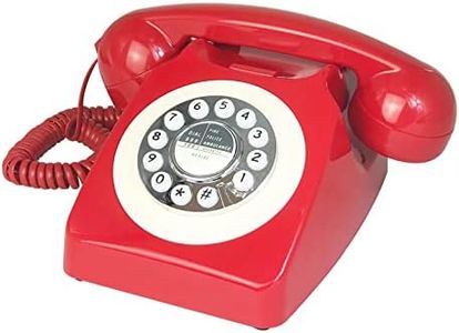 Corded Retro Phone, TelPal Red 80's Classic Telephone/Landline Phone/Wired Antique Telephone for Home/Office/Hotel