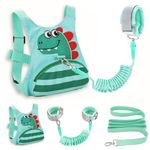 Toddler Leash for Kids-Baby Backpack Child Harness with Anti Lost Wrist Link for Boys/Girls (Green)