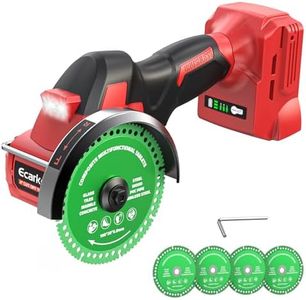 Ecarke Cordless Cut Off Tool Compatible with Milwaukee 18V Battery, 4" Circular Saw Brushless Motor with Blades, 18000 RPM Mini Cut Off Tool Kit for Wood/Metal/Plastic/Tile/Stone Cutting, NO BATTERY