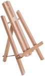 U.S. Art Supply 11" Small Tabletop Display Stand A-Frame Artist Easel - Beechwood Tripod, Painting Party Easel, Kids Students Classroom Table School Desktop - Portable Canvas Photo Picture Sign Holder