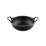 TRILONIUM Triple Seasoned Cast Iron CrockWok Mini Kadhai 20 cms, 1.2 kgs