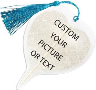 Custom Bodhi Leaf Vein Bookmark with Personalized Logo,Image,Text, Laminated Natural Leaf Marker with Tassel, Unique Reading Gift for Women,Teacher