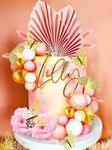 JeVenis Rose Gold Cake Topper Rose Cake Topper Gold Leaves Wedding Cake Toppers for Wedding Bridal Shower Birthday Party