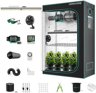 MARS HYDRO 2x4 Grow Tent Kit Complete System,300W Remote WiFi Control Dimmable SP3000 Light, 24"x48"x71" 1680D High Reflective Mylar with 4inch Adjustable Speed Ventilation System,10 Speed Clip Fan