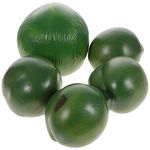 NUOBESTY 5Pcs Artificial Coconuts Simulation Coconut Fake Fruit for Tropical Party Display