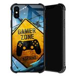 TnXee Case Compatible with iPhone XR,Gamer Zone XR Cases for Boys,Soft TPU Anti-Skid Thread Frame Four Corner Anti-Collision Protection Case Compatible with iPhone XR 6.1"