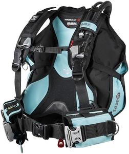 Mares Magellan HD BCD - Unisex Versatile Lightweight Foldable Backmounted Scuba Diving Jacket BCD, Black/Aqua, Small