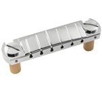 Musiclily Ultra 52mm Brass PRS Style Pre-set Intonation Wraparound Bridge Tailpiece for USA PRS Style Electric Guitar, Chrome