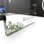 OOCLAS Office Desk Name Plate, Succulents Design On Clear Acrylic Glass, Acrylic Desk Nameplates, Custom Sign Plates For Any Desk, Name Plates Size 8 X 2.50 X 0.70 Inches