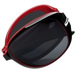 Joopin Oversized Folding Sunglasses Black Red Foldable Sun Glasses Polarized UV Protecton Fold Up Shades for Women Sensitive Eyes Ladies Sunnies