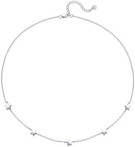 SOULMEET 16'' to 18'' Sterling Silver Star Choker Necklace for Women