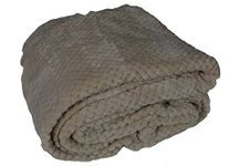 NG Distribution Waffle / Honeycomb blanket / throw (King 200 x 250, Beige / Cream)