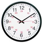 Universal 24-Hour Round Wall Clock, 12 5/8", Black (10441)