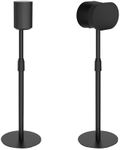 PEGZONE Adjustable Height Speaker Stands Compatible with SONOS Era 300 and Era 100, Height Adjustable up to 42.6'', Floor Stands with Cable Management, Speaker Mount, Black, 2 Pack (Pair)
