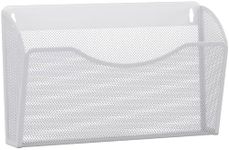 EasyPAG 1 Pocket Landscape A4 Mesh Hanging Wall File Holder Mail Organiser Magazine Storage,White