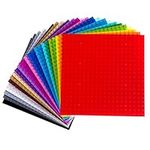 Strictly Briks Classic Stackable Baseplates, for Building Bricks, Bases for Tables, Mats, and More, 100% Compatible with All Major Brands, 24 Multi Colors, 24 Pack, 6x6 Inches