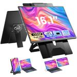 Enzion Laptop Screen Extender 16.1", 1200P FHD, Portable Monitor 360° Rotating Detachable Stand, Height Adjustable Laptop Monitor Extender for 13-17.5", Plug-Play for Mac/OS/Wins/Chrome/Dex