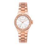 Michael Kors Leather Camille Analog White Dial Women's Watch-Mk7271, Band Color-Rose Gold