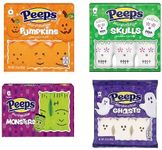 Pack of 4 - Halloween Peeps Variety - Ghosts, Monsters, Pumpkins, and Skulls, 3 oz