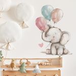 Pumkins Baby Elephant with Balloons Wall Stickers for Kids Baby Wall Stickers for Kids Room Bedroom Playroom Nursery Living Room D�cor Wall Art Wall Decoration Boho