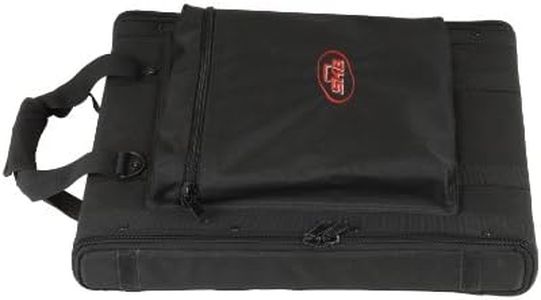 SKB Cases 1U Series Soft Rack Case with Steel Rails, Heavy Duty Zippers, Outer Pocket, and Shoulder Straps, For Wireless Microphone Systems and Pre-Amps