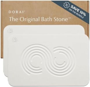 Dorai Home Stone Bath Mat Set - Premium Diatomaceous Earth Bath Floor Mats with Non-Slip Base, Fast-Drying Modern Shower Mat for Bathroom | Zen Sandstone, 2 Pack - 23.6"x15.4"