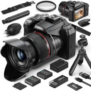 8K & 64MP Digital Camera for Photography, 48X Zoom with Moon Mode,Black