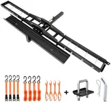 OUTPRIZE Motorcycle Hitch Carrier 500LBS, Heavy Duty Dirt Bike Hitch Hauler with 47" Longer Ramp, Ramp Lock, Tie-Down Strap and Hitch Tightener, 2" Receiver, 5" Wide Tire