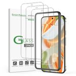 amFilm 3 Pack for Google Pixel 9 Pro/Google Pixel 9 Screen Protector, Tempered Glass, Ultrasonic Fingerprint Compatible, with Easy Installation Frame, Anti Scratch, Bubble Free, Case Friendly