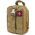 PROBEROS Medical Molle Pouch Tactical-1000D Nylon First Aid Pouch, Big Capacity Emt Pouch Utility, Heavy Duty Military Grade Rip-Away Ifak Pouch For Home And Outdoor Activities(Metallic, Yellow