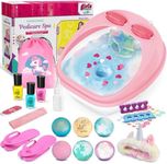 Spa Day Gift Set for Girls, Christmas Birthday Gift Nail Art Salon Sensory Beads Foot Spa Accessories Kit, Foot Soak Tub for Ages 5 6 7 8 9 10-12 Year Old Girl Gifts (Girls)