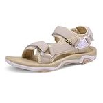 DREAM PAIRS Womens Arch Support Hiking Sandal Sport Outdoor Athletic Comfortable Summer Beach Walking Water Sandals,Size 11,BEIGE,DSA214