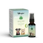 WIGGLES Hemp Seed Oil Without CBD for Dogs Cats Pain Anxiety Relief, 30ml - Pet Joint Support Stress Calming Massage Oil - Skin Coat Allergies Care Herbal Extract (Pack of 1)