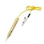 Car Circuit Tester, 6V-12V Voltage Test Light Automotive Test Light Long Probe Test Pen with Vise Clip Indicator Light for Low Voltage Systems (Golden)