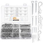 356 Pcs Cotter Pins Assorted and R Clips Assortment Kit, Split Pins Set, Split Cotter Pin Retaining Pins, R Type Spring Cotter Pins, R-Clip Spring Locking Pins Clip Fastener for Auto Machinery