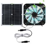 Solar Panel Fan Kit 13.5inch 100W Waterproof Solar Powered Exhaust Fan 3000rpm Auto Adjustable High Efficiency Cooling Chicken Solar Fan Solar Camping Fan for Dog Kennel ZHAZHAMO(Black)