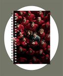 CRAFT MANIACS MONEY HEIST 160 RULED PAGES NOTEBOOK + FREE NAME PERSONALIZED BOOKMARK (BEST GIFT FOR LA CASA DE PAPEL LOVERS ON RAKHI) (RED HODDED FIGURES & PROFESSOR)