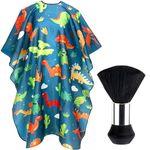 FEBSNOW Kids Hair Cutting Cape,Professional Kids Barber Cape and Neck Duster Brush Cartoon Hairdresser Apron with Adjustable Closure for Children Salon Barber Supplies for Kids & Adults 55x39 Inches