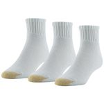 Gold Toe Men's Ultra Tec Performance Quarter Socks, 3-pairs Socks, White, L UK