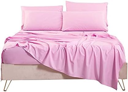 Bedlifes Twin Sheets Set- Cooling Sheets-Ultra Soft-Silky-Breathable-Deep Pocket- 1800 Series Bedding Set Microfiber- Pink Bed Sheets Twin Size 3 Pieces Light Pink