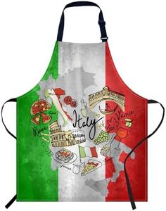 oFloral Women Men Apron for Home Kitchen 004, Retro Grunge Italian Flag