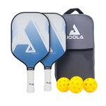 JOOLA Blue Lightning Pickleball Set Includes 2 Bats, 4 Balls and Bag, Ideal for Recreational Players, Tundra, 7 Pieces