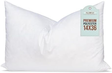 Pillowflex Premium Polyester Pillow Insert - 14"x36" Pillow Form - Machine Washable, Lumbar Pillow Insert for Sham - Large Pillow, Rectangle Pillow - 1 Decorative Pillow