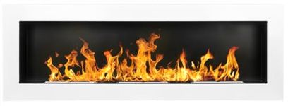 Bio Ethanol Fire BioFire Fireplace Modern 1400 x 400 White XXL