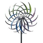 Bits and Pieces - The Rainbow Wind Spinner - Decorative Lawn Ornament Wind Mill - Tri-Colored Kinetic Garden Spinner