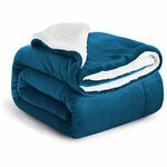 Imperial Rooms Sherpa Fleece Blanket Bed Throws Blankets For Sofas Soft Fluffy Thick Blanket Reversible Microfiber Throw (Teal, King (200 x 240 Cm))