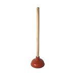 T&B® Red Toilet Plunger 6 Inch Cup with 17 Inch Handle, Drain Sink Plunger Toilet Pump Unblocker, Strong Suction of Red Rubber Cup with Wooden Handle Toilet Drain Cleaner Easily Clear All Blocked